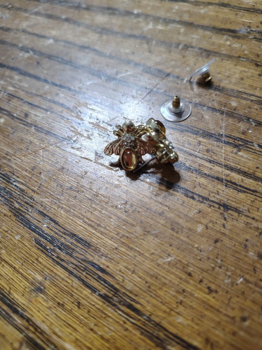 Bee Earrings with Gold Glass Center - Picture 5 of 6